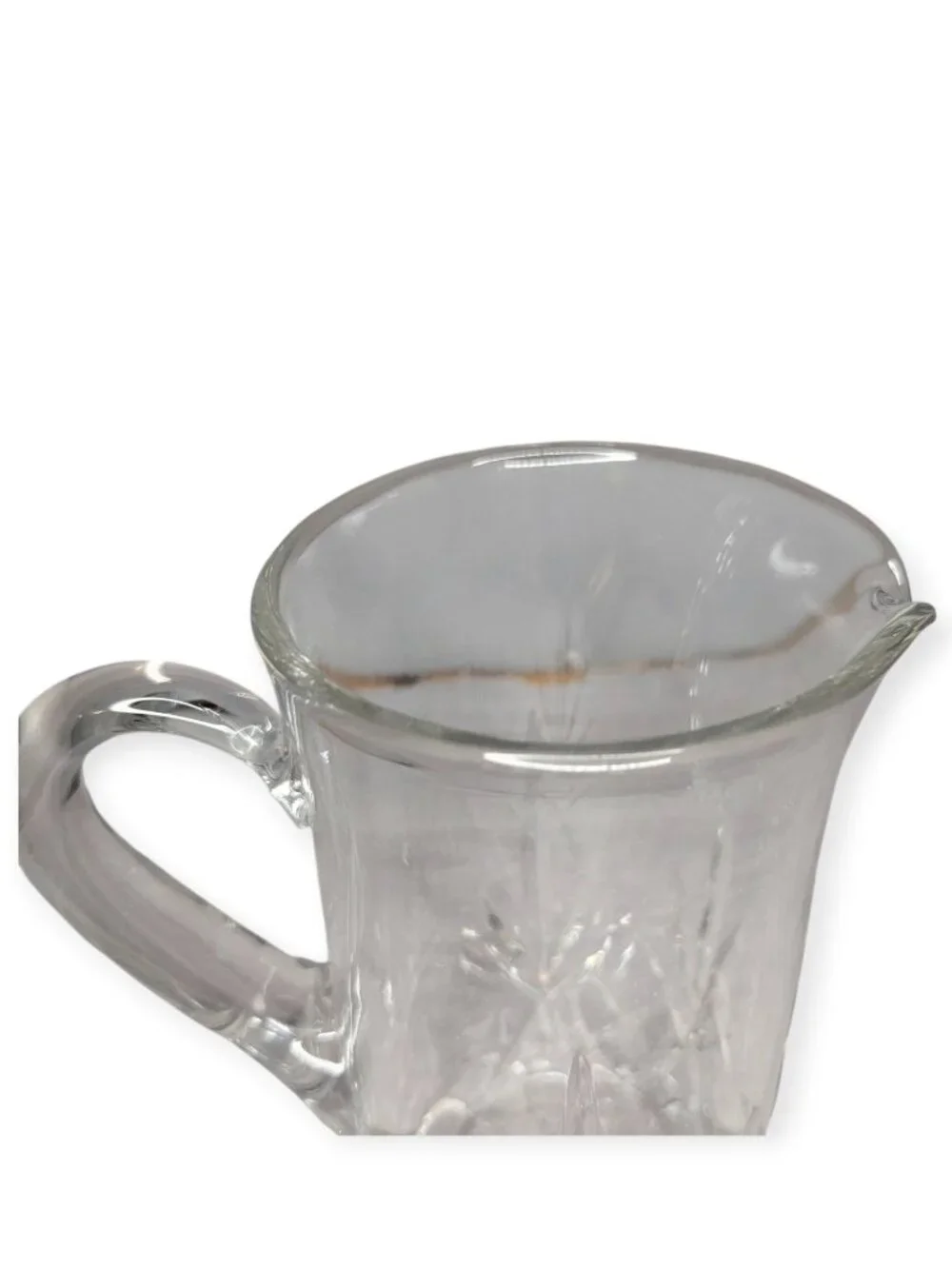 Vintage Sambor Clear Cut Glass Pitcher Classic Crystal-Look Made in Yugoslavia